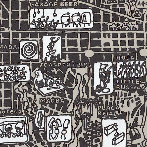 barcelona screen print fragment for web, garage beer