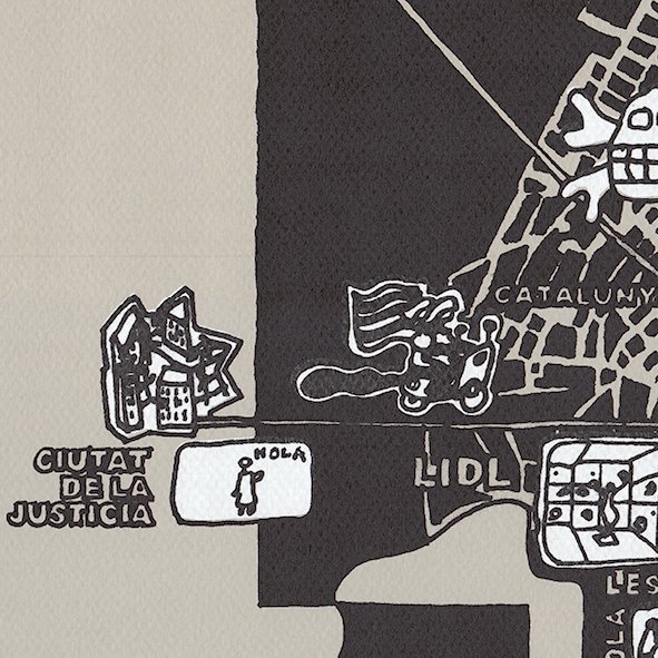 barcelona screen print fragment for web, scooter